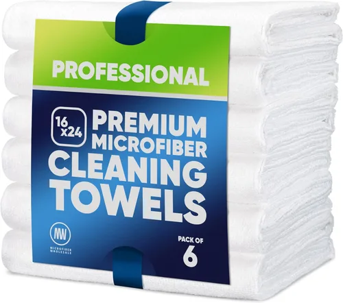 Miniatura 11 de Microfiber Wholesale Toallas de microfibra Pro Multi Surface de 16" x 24" Paquete de 6 (negro)