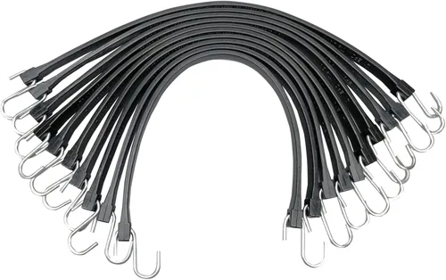 ROBLOCK Cuerdas elásticas de 15 pulgadas con ganchos con 150% de elasticidad máxima, correas de lona de goma 100% EPDM con ganchos en S prensados de
