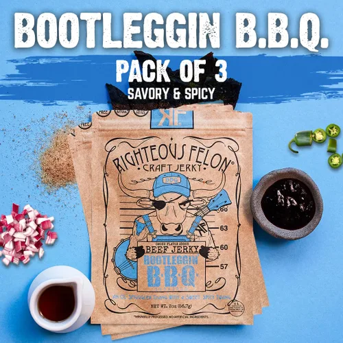 Miniatura 4 de Refrigerio de res Righteous Felon - Baby Blues BBQ - Bocadillos sin gluten - Refrigerio de res 100% natural, obtenido localmente y seco - Bocadillos
