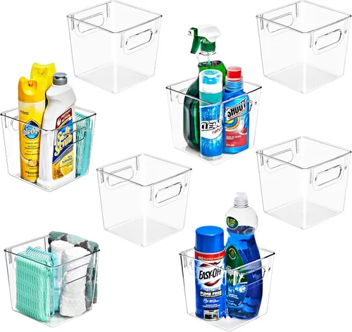 Miniatura 12 de Sorbus - 2 unidades de contenedores de almacenamiento de plástico transparente pequeños, contenedores organizadores transparentes con asa