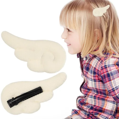 Miniatura 2 de Beaupretty Pinzas para el pelo de alas de ángel, pinzas para el pelo de dibujos animados, lindos pasadores adorables para el cabello, pinzas