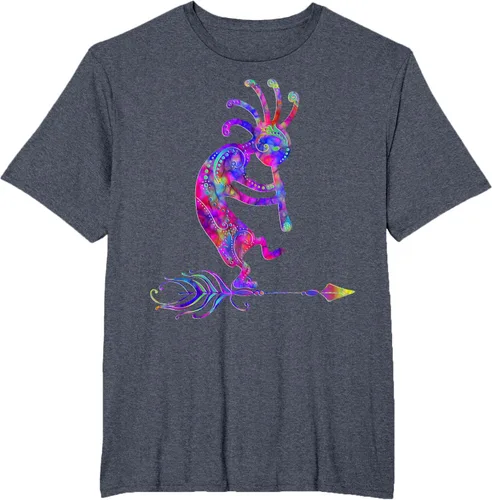 Miniatura 78 de Native American Kokopelli With Feather 2 - Camiseta Fan Fun, Negro, S