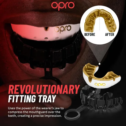 Miniatura 4 de OPRO Protector bucal Gold Level - Protector bucal moldeable con ajuste cómodo de primera calidad y protección multicapa para boxeo, artes marciales