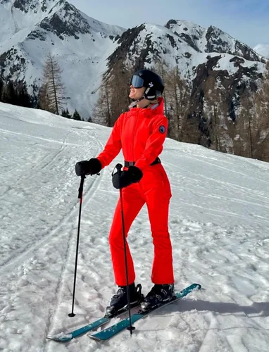 Miniatura 14 de GSOU SNOW Traje de esquí para mujer, traje de nieve delgado de una pieza, chaqueta de nieve, impermeable, resistente al viento, deportes al aire