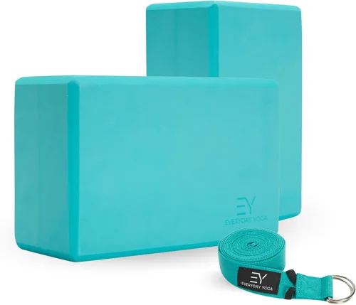 Miniatura 11 de Everyday Yoga Bloque de espuma y correa de yoga, superficie antideslizante suave para estabilidad, equilibrio y estiramientos profundos, ideal
