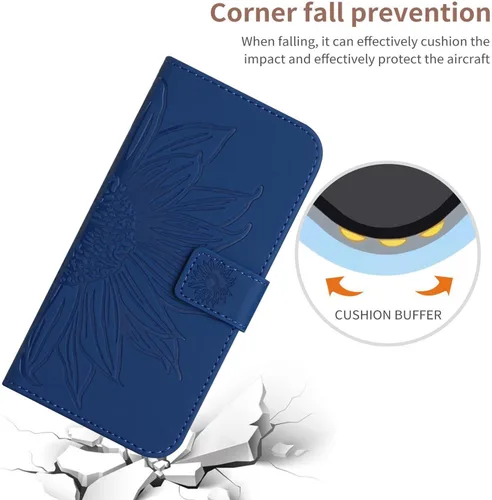 Miniatura 3 de XYX Wallet Case Compatible with Xiaomi Redmi Note 10s, Emboss Half Flower Floral PU Leather Flip Protective Case with Adjustable Shoulder Strap for