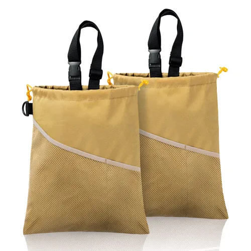 Miniatura 8 de GNEGNI 2 botes de basura para automóvil, bolsa de basura colgante para automóvil con forro impermeable a prueba de fugas Azul