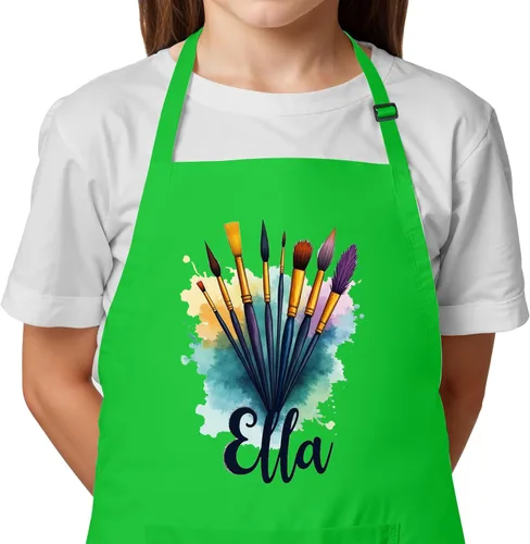 Miniatura 11 de Delantal con Nombre Personalizado para Pintura y Manualidades de Niños – Idea de Regalo Única para Calcetín Navideño para Niños y Niñas – Regalo