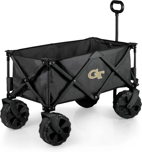 Miniatura 53 de PICNIC TIME NCAA Adventure Wagon Elite - Carro de playa plegable todo terreno con ruedas grandes, tapa superior de mesa y forro suave para enfriar