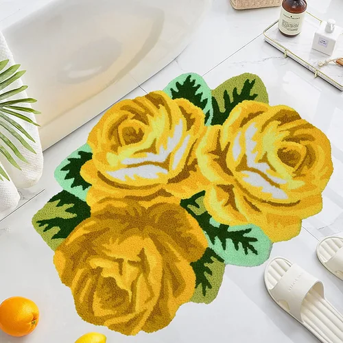 Miniatura 29 de UKELER Alfombras de baño con rosas rojas para baño, antideslizantes, absorbentes, alfombras de cocina, peludas, suaves, para dormitorio de niñas