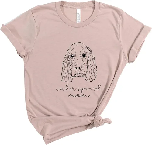Verita Culture Cocker Spaniel Mama Graphic T-Shirt Women Dog Mom Owner Gift T-Shirt New Puppy Adoption T Shirt White