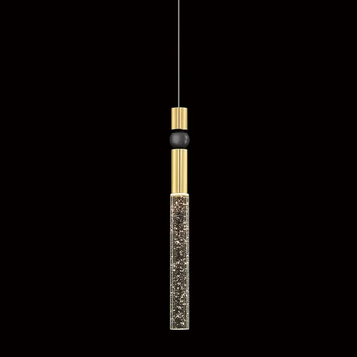 JoollySun Mini lámpara colgante de cristal: 1 luz regulable colgante LED para baño de isla de cocina - oro pulido
