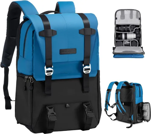 Miniatura 14 de K&F Concept Mochila para Cámara, Bolsas de Cámara para Fotógrafos Cámaras Dslr Compatible con Canon Nikon Sony DJI Mavic Drone, Bolsa de Gran gris