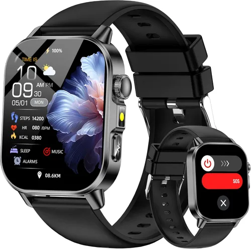 Yowow BIT Reloj inteligente para hombres y mujeres con pantalla HD de 2.0 pulgadas, monitor de sueño de frecuencia cardíaca y oxígeno de presión