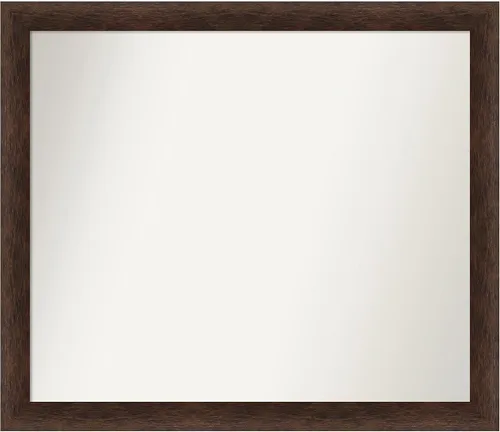 Miniatura 255 de Amanti Art Espejo de pared personalizado no biselado (24 x 27 pulgadas), marco estrecho de nogal chipre - varios tamaños personalizados - Espejo