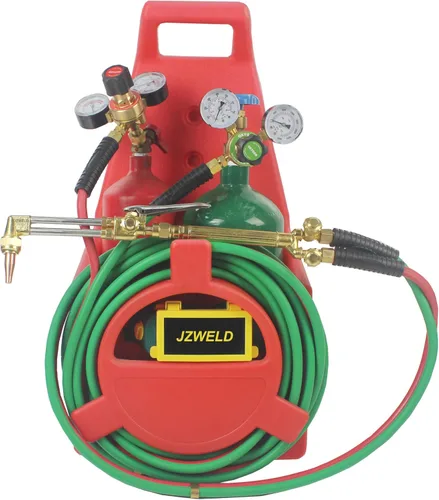 Miniatura 4 de Conjunto de regulador de oxígeno y acetileno, conexión de entrada de acetileno CGA540 y CGA200 compatible con antorcha de gas de corte de soldadura