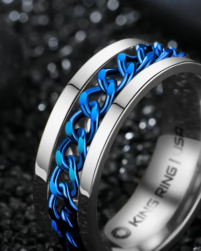 Miniatura 67 de King Ring 8mm Spinner Ring – Fidget Ring for Men & Women – Designed in USA