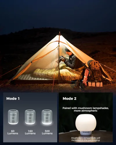 Miniatura 2 de Bomba de aire portátil para inflables, mini bomba de aire pequeña de 4.5 KPa con batería de 1600 mAh y luz de campamento, bomba eléctrica recargable