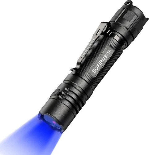 Linterna UV de 365 nm, Sofirn SF16 recargable y potente con interruptor de cola para detectar orina de perros, revelar manchas invisibles,