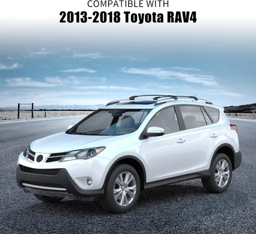 Miniatura 4 de Barras transversales de portaequipajes de 300 LBS con cerradura para RAV4 2013-2018, barras transversales de carga de coche de aluminio