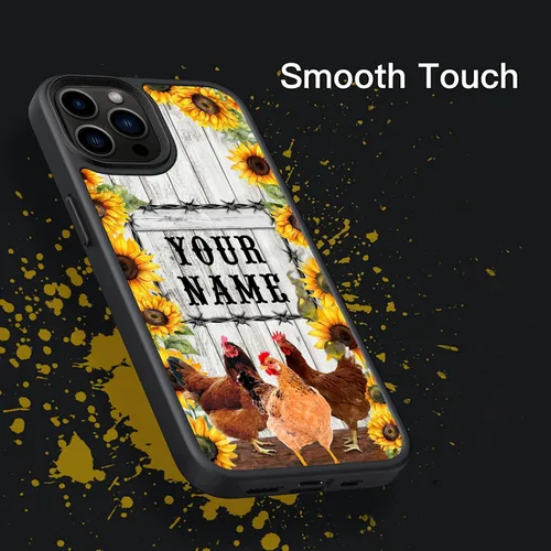 Miniatura 4 de Regalos personalizados para amantes del pollo, diseño de girasol, granja, pollo, funda de teléfono personalizada para iPhone 17 16 15 14 13 12 11
