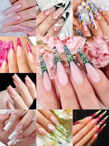 Miniatura 6 de EBANKU - 96 piezas de kit de formas de uñas de doble cara, transparentes y mate, molde de uñas completo, puntas para extensión de uñas acrílicas