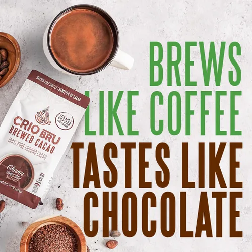 Miniatura 3 de Crio Bru Bebida de Cacao Tostado Ligero con Sabor a Mocha - Alternativa al Café, Bebida Natural y Saludable Hecha con 100% Granos de Cacao Molido