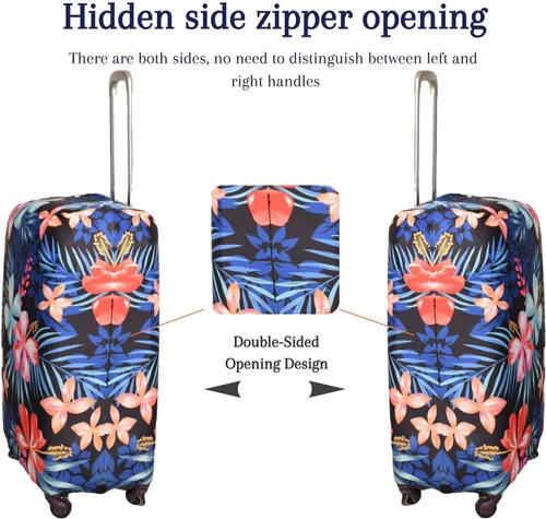 Miniatura 4 de GOXUNYUAN Funda de equipaje protector elástico lavable para maleta con etiqueta de equipaje Flor