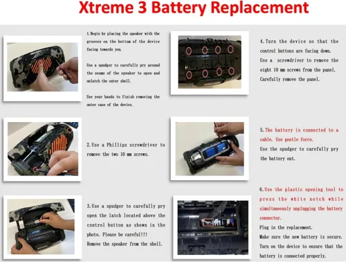 Miniatura 3 de Xtreme 3 - Batería de repuesto para batería Xtreme 3, batería de altavoz GSP-2S2P-XT3A con herramientas 5200mAH
