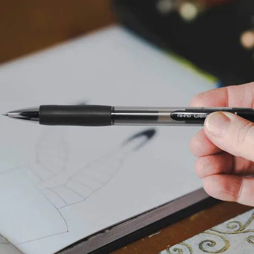 Miniatura 4 de AIHAO Bolígrafos de gel, punta media, tinta negra, paquete de 12 bolígrafos retráctiles de tinta de gel con tinta de primera calidad y agarre cómodo