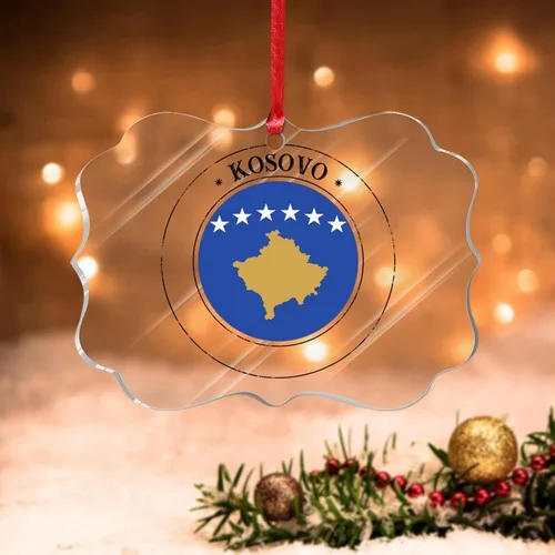 Miniatura 14 de Adornos de Navidad de Kazajstán, bandera de Kazajstán, recuerdo de Navidad, adornos de Navidad acrílicos, bandera nacional, recuerdo de país