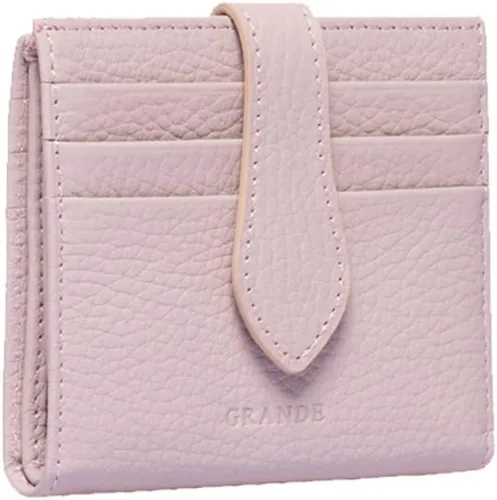 Miniatura 9 de Grande -3803 Cartera unisex, Rosa pálido, Cartera delgada de cuero con cierre a presión pequeño