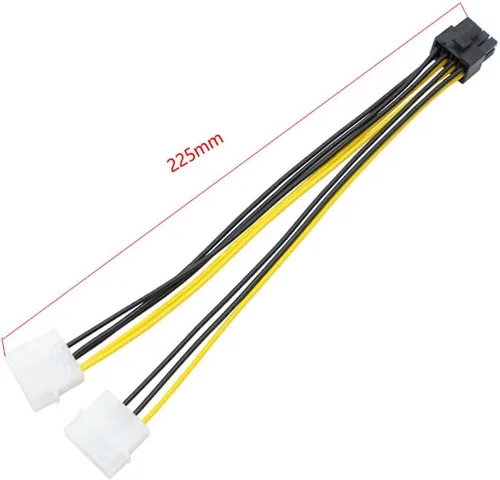 Miniatura 6 de Cable de alimentación de GPU para tarjeta de video de 4 pines dual Molex a ATX de 8 pines 8.6'' 22cm Molex dual a 8 pines