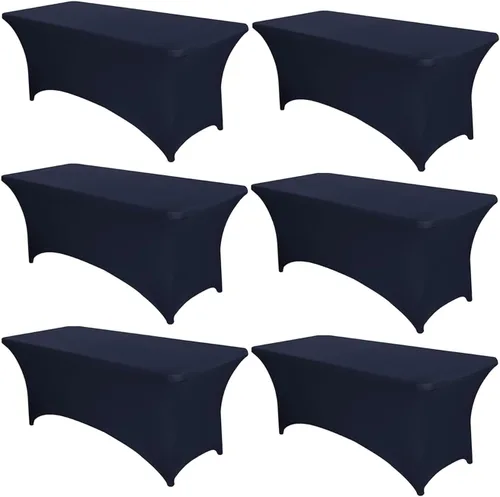 Miniatura 52 de PTC21B - Juego de 6 manteles elásticos de 6 pies, color negro, rectangular, ajustable, lavable, de elastano, para fiestas, bodas, cócteles