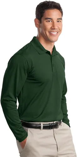 Miniatura 4 de SPORT-TEK Polo de manga larga Micropique Sport Wick para hombre