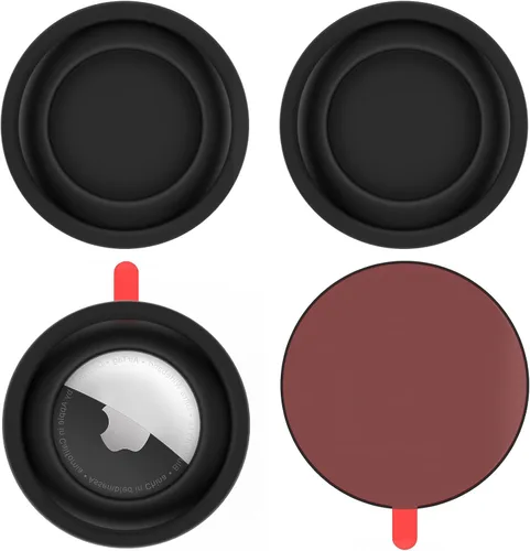 Aimtel Funda para adhesivo Apple AirTag (se adapta a la 2ª/1ª generación), paquete de 4 etiquetas de aire extraíbles con soporte adhesivo, soporte
