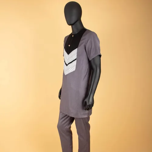 Miniatura 3 de Chándal para hombre, ropa africana, manga corta, tops y pantalones, conjunto de 2 piezas, trajes dashiki, talla grande, atuendo casual