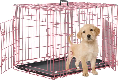 Miniatura 12 de Jaulas extra grandes de 48 pulgadas para perros medianos, jaula plegable XXL de doble puerta para perros grandes, jaulas para perros para interiores
