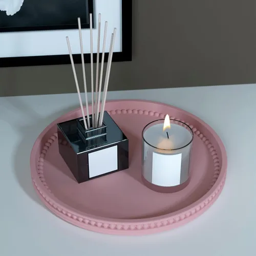 Miniatura 6 de Wehous Molde redondo grande para bandeja de cuentas, bandeja de servir de 10.6 pulgadas, moldes de silicona para resina epoxi, contenedor de Ronda