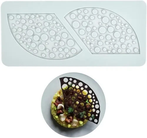 Miniatura 6 de Molde de fondant de sector hueco, 2 cavidades, patrón de sector 3D, molde de silicona para chocolate, caramelo, azúcar, manualidades, decoración