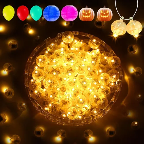 Miniatura 14 de Aogist - 50 piezas de luces de globo con gancho, tiempo de espera prolongado, mini luz impermeable para fiesta de cumpleaños, boda, Navidad