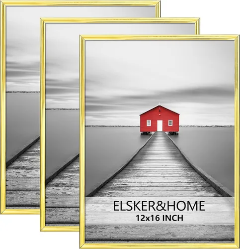 Miniatura 35 de ELSKER&HOME 18x24 Marco para Póster 3 Pack, Marco Plateado para Montaje Horizontal o Vertical en la Pared, Resistente y a Prueba de Arañazos