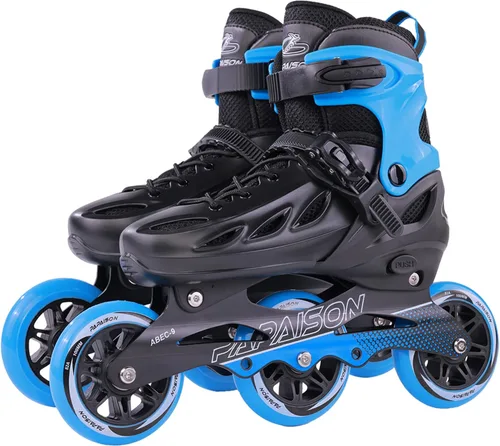 Miniatura 9 de PAPAISON Patines en línea ajustables para adultos para hombres y mujeres con 3 ruedas de 100 mm, patines de exterior para fitness, velocidad y Negro
