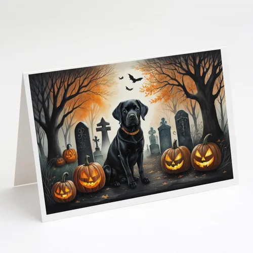 Miniatura 49 de Caroline's Treasures DAC2018GCA7P - Tarjetas de felicitación y sobres de Halloween espeluznantes de Border Collie, paquete de 8 tarjetas en blanco