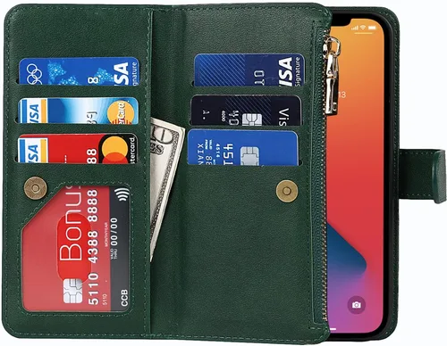 Miniatura 5 de Funda para iPhone 12 Pro Max para mujer con tarjetero, para iPhone 12 Pro Max, funda cruzada con correa para el hombro, bolsillo con cremallera