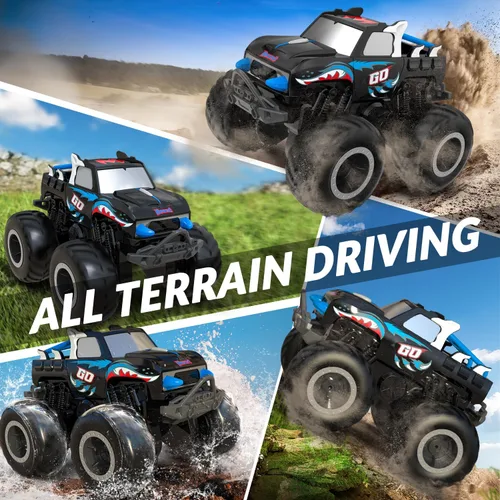 Miniatura 2 de STEMTRON - Coche de control remoto anfibio 2.4 GHz 1:20, vehículo RC todo terreno fuera de carretera, juguetes de piscina, barco de control remoto