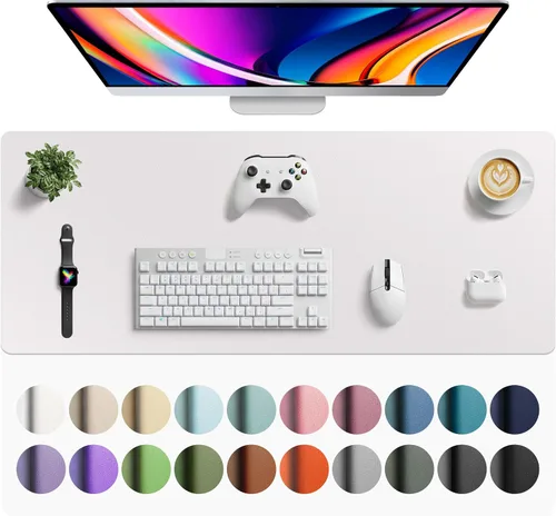 Miniatura 55 de Aothia - Protector de escritorio de cuero sintético, base para mouse, superficie antideslizante e impermeable para escribir y para laptop