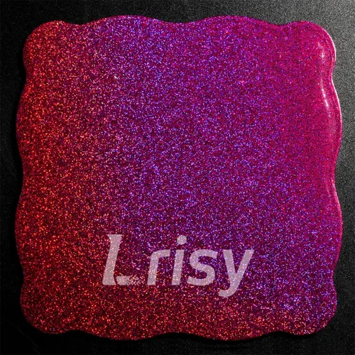 Miniatura 6 de Lrisy - Polvo holográfico de purpurina extrafina con tapa agitadora, lentejuelas con purpurina para resina epoxi, slime, vasos, uñas y artes de Rojo