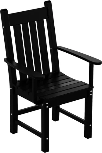 Miniatura 42 de WestinTrends Malibu Outdoor Patio HDPE Adirondack Silla de comedor para patio, color negro