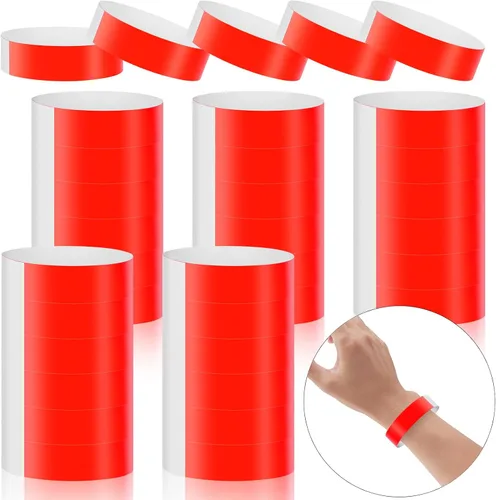 Miniatura 9 de 500 pulseras de papel para eventos, pulseras de fiesta de neón impermeables, bandas adhesivas para identificación de conciertos clubes, pulseras 10